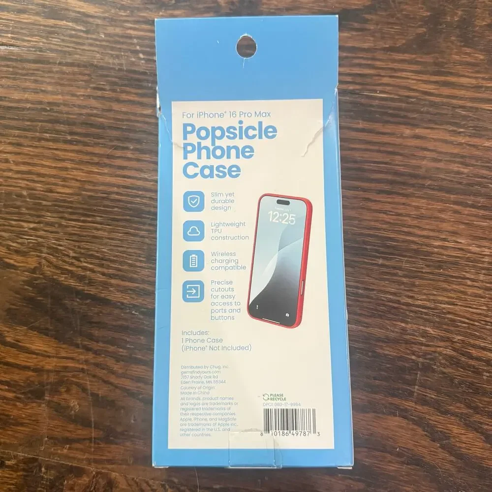 Red White Blue Popsicle Phone Case for iPhone 16 Pro Max NEW NWT